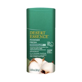 Desert Essence Natural Powder Fresh Deodorant - 100% Plastic Free, Aluminum Free, & Paraben Free for Women & Men, 2.25 oz