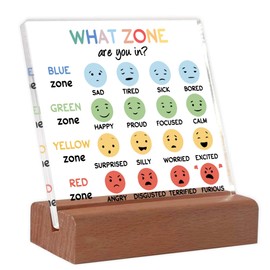 Mental Health Gifts, School Counselor Gifts, Counseling Office Must Haves Decor, Mental Health Emotions Acrylic Sign With Wooden Stand, Inspirational Gift for Counseling Therapy Office Students