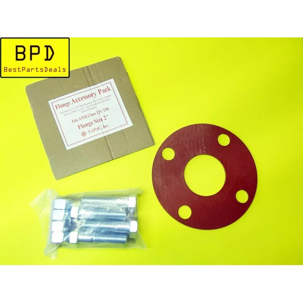NAPAC 2" Flange 1/8" Red Rubber Gasket - 4 Holes