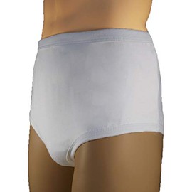 P&S Healthcare's Men's Protective Brief - White - No Absorbency -Waterproof Pant for IBS and Urinary Issues- Washable & Reusable (Large (37-40" Waist))