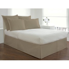 Lux Hotel Bedding Tailored Bedskirt, Classic 14” Drop Length, Pleated Styling, Twin, Mocha
