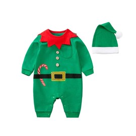 ZHSKEUUN My First Christmas Baby Boy Outift Newborn Infant Elf Costume Onesie 0-3 Months Baby Elf Outfit Romper Xmas Clothes 3-6 Months (Baby Elf Outfit,6-9 Months)