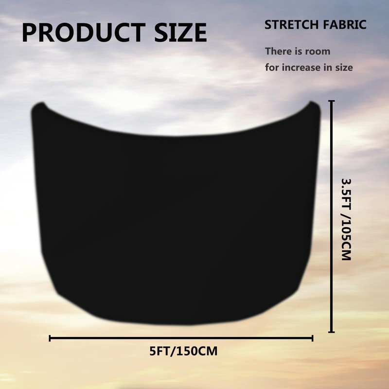 Punejapur Black Flag Car Hood Cover 3.5X5Ft Black Car Bonnet