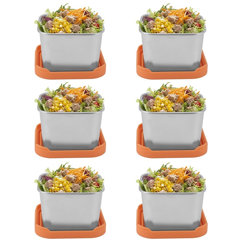 6pcs Sauce Cup 304 Stainless Steel Sealed Leakproof Salad Dressing