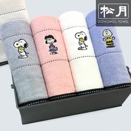 Songwol Towel Songwol Snoopy and Friends 5 hotel towels, light gray / 송월타올 송월 스누피와 친구들 호텔수건 5장, 연회색