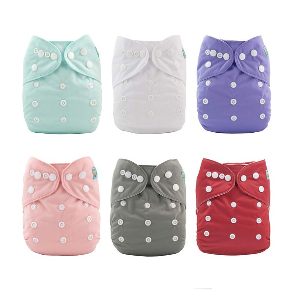 ALVABABY Cloth Diaper, One Size Adjustable Washable Reusable for Baby