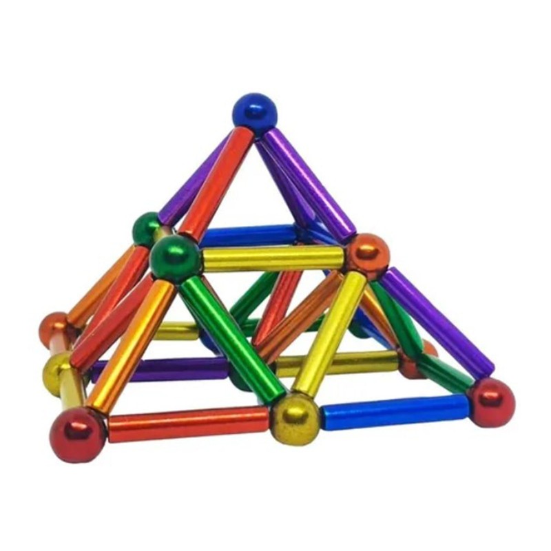 63pcs Magnetic Building Sticks Blocks Toys with Iron Box Exercise