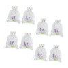 iplusmile 8pcs Lavender Pattern Drawstring Bags for DIY Crafts and