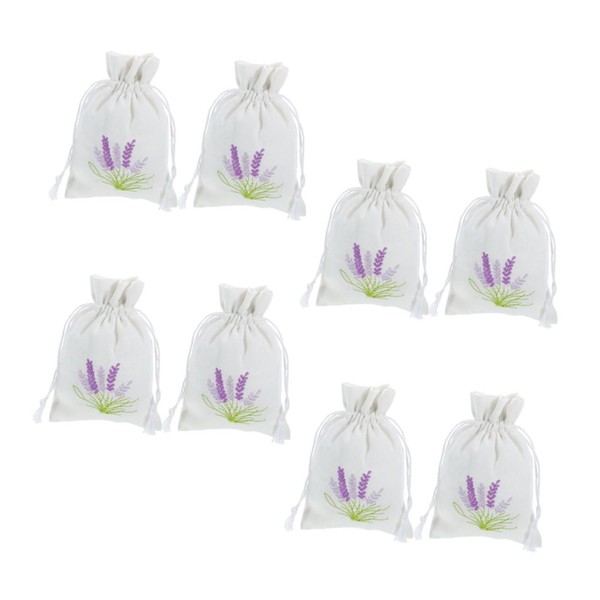 iplusmile 8pcs Lavender Pattern Drawstring Bags for DIY Crafts and