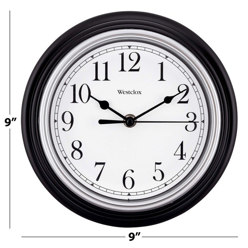 Westclox Quartz Movement Round Wall Clock, Contemporary Analog Design, Battery-Powered
