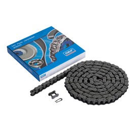 SKF #35-1 Simplex Rivited Roller Chain - 0.375 in Pitch - ANSI - 10 Feet - Heated Carbon Steel + Extra Connecting Link