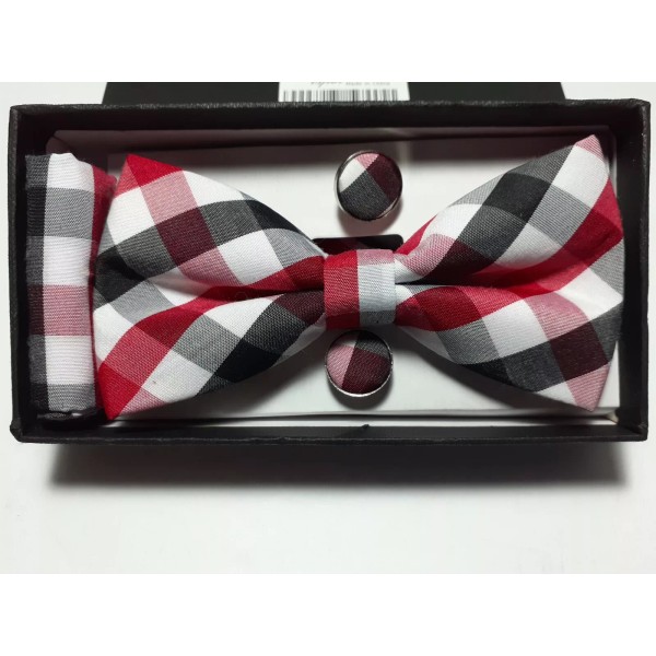 Unbranded JaBonCo Mens Bow Tie Cuff Links & Pocket Square