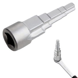 JISRKP Radiator Spanner, Radiator Valve Key, Radiator Lockshield Valve Key, Step Wrench with Square Socket 1/2 Inch Ratchet Drive Radiators, Stepped Wrench for Multiple Sized Radiator Valves Removal