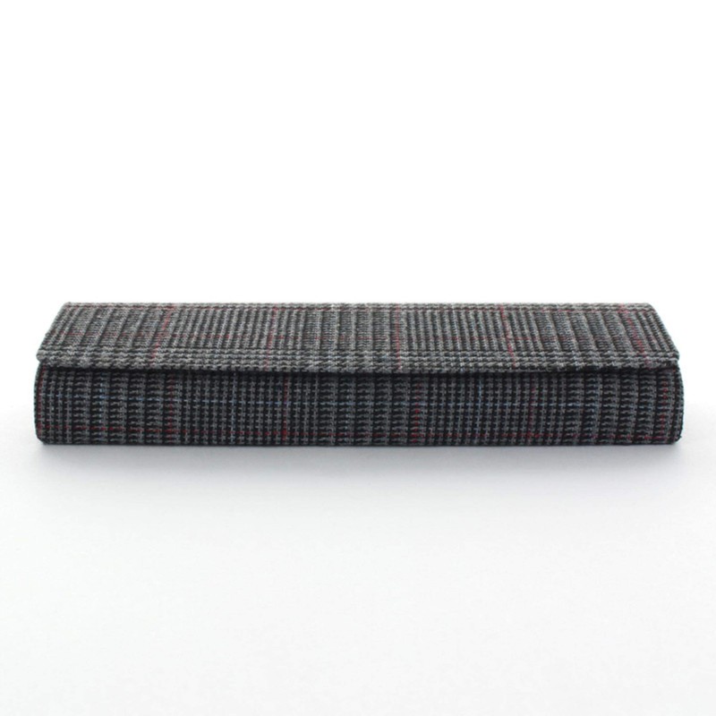 Megan 2947-04 Glasses Case, Stylish, Compact, Slim, Stylish, Checked, Black,