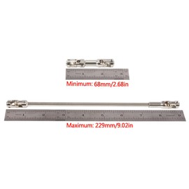 1/10 RC Drive Shaft - 68-229mm Cut-to-Length Stainless Steel Driveshaft Kit for TRX4 TRX6 SCX10 Capra - 2PCS CNC Machined Universal Joint Shafts with M4 Screws (Silver)