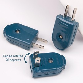 ZORZA 5Pcs 2 Prong Extension Cord Plug Replacement Rotatable Electrical Plug,15A 125V Non-Grounding,Perfect for Power Strips and Lamps DIY Projects