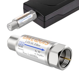 DALQUIS 1Pcs LTE 5G Filter for TV Antennas, Reduce 4G 5G Interference Pixilation Deliver Crystal-Clear Digital TV Reception, 5-608 MHz Frequency Range for Indoor Outdoor Use