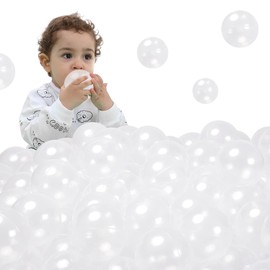 STARBOLO Ball Pit Balls - 2.75inches - Crush Proof Plastic Children's Toy Balls Macaron Ocean Balls for Birthday Party Games Pool (Transparent, 50 Balls).