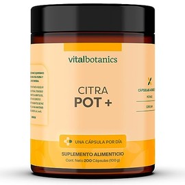 Citrato de Potasio con Curcuma. 200 capsulas de 500mg (Ms de 6 meses). VitalBotanics. Suplementos Alimenticios. Multivitaminico Hombre y Mujer. Libre 