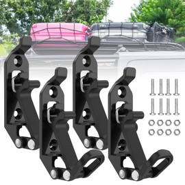 [-] 4Pcs Roof Rack Shovel Mount Kit Zinc Alloy Shovel Holder Clamp Metal Axe Holder Wall Mount Set Hammer Holder Bracket Clamp with Screws Quick Release for Shovel Axe [-](black)
