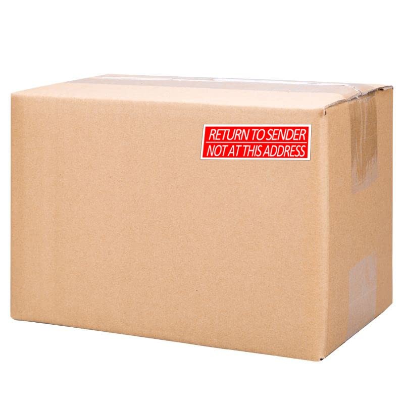Return to Sender Not at This Address Stickers,3X1 Inch Adhesive