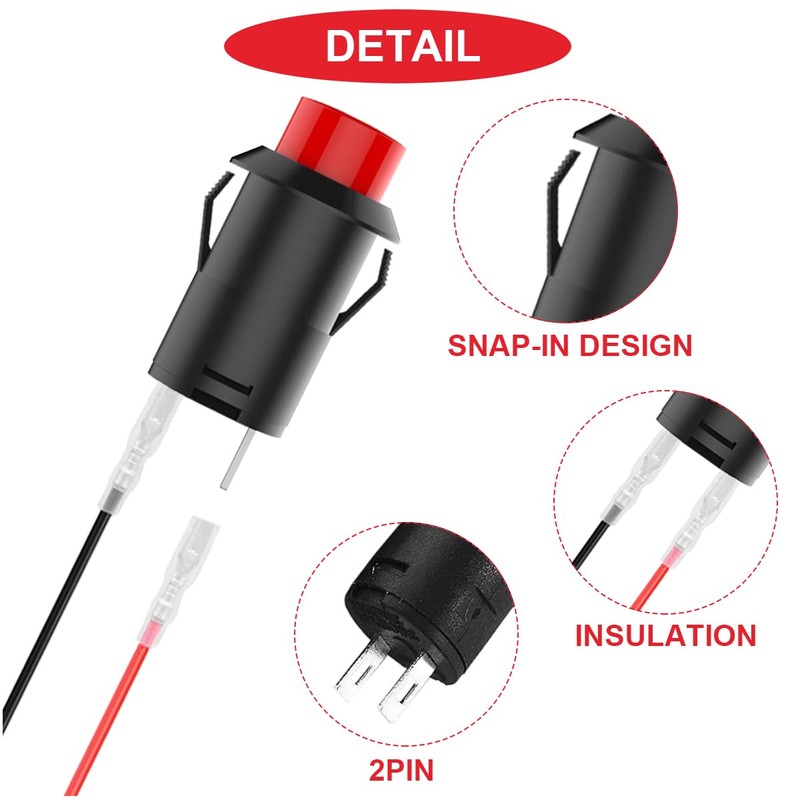 MKBKLLJY Momentary Red Mini Push Button Switch AC 250V/1.5A 125V/3A