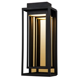 OUPAVOCS Modern Outdoor Wall Lights LED Exterior, Black Gold Front Porch Lights Wall Mount, Large Outdoor LED Sconce, Luxury Wall Lamp, Patio Lighting Fixture for House, Garage, Yard