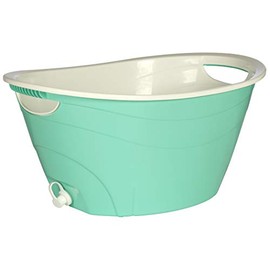 CreativeWare Double Walled Party Tub with Drain Spout, 4.375 Gallon, Aqua