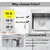 Friho 15x15 Inch Drop in Bar Sink, Top mount Small