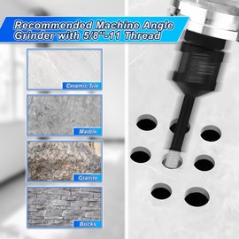 OLAZOL Diamond Core Drill Bits 4PCS 1/2" 1/4'' 3/8" 5/16" Diamond Drill Bits for Ceramic Porcelain Tile Pottery Granite Stone Hole Saw Glass Drill Bit