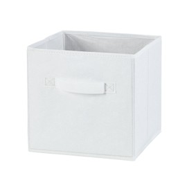H & L Russel Small White Embossed Folding Storage Box 20x20x20cm, Fabric, 20x15x5 cm