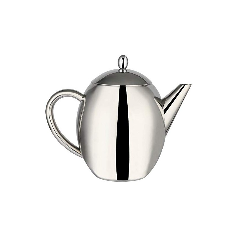 Rosenstein & Söhne Teapot with Strainer: Stainless Steel Teapot with