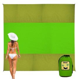 SZHLUX Beach Blanket,108" X 84" 1-5 Adults Extra Large Beach Mat, Big & Compact Sand Free Mat Quick Drying for Travel Camping Hiking Picnic Mat