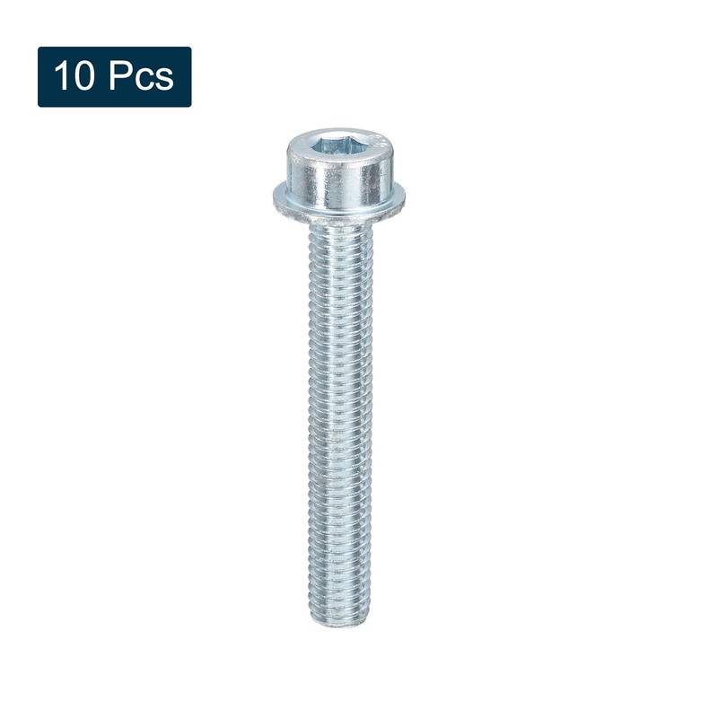 sourcing map M8x55mm Hex Socket Head Cap Screws, 10Pcs Carbon