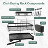 LIYI Dish Drying Rack,Large Dish Rack for Kitchen Counter,2-Tier Dish