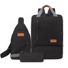 3PCS Waterproof 15-inch Laptop Backpack Set,Travel Backpack with Sling Crossbody