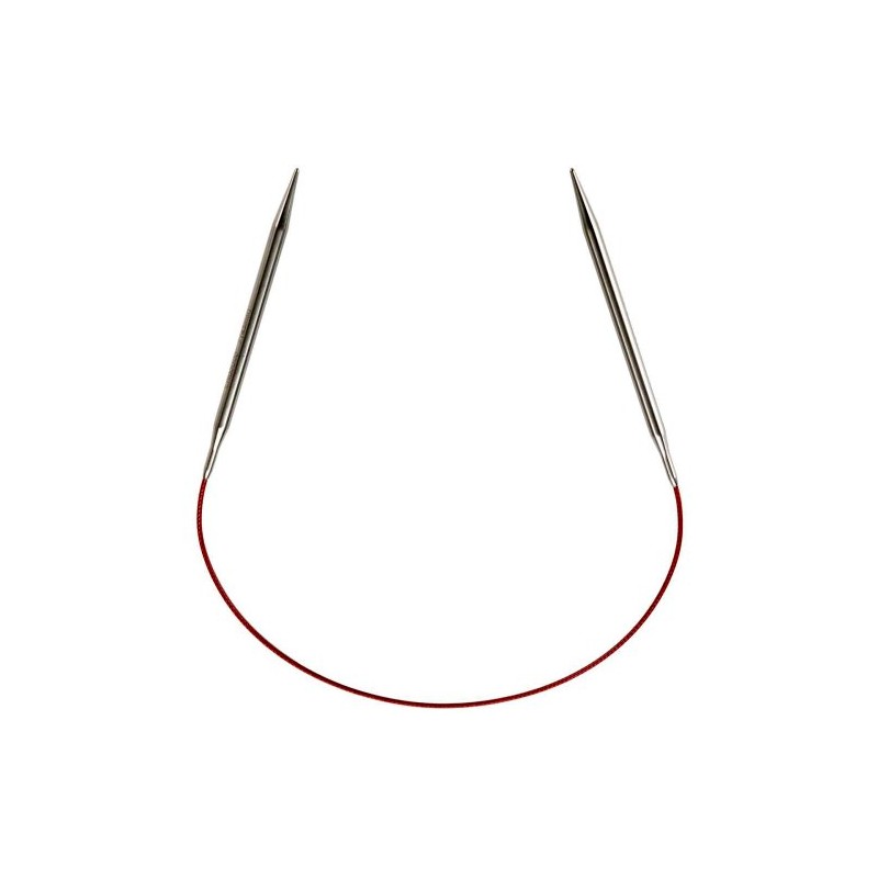 ChiaoGoo Circular Knitting Needle, Silver, Red, Size-US-1-(2.25mm)