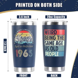 SIQIRAZ 60th Birthday Gifts for Men, 60 Year Old Birthday Gifts For Men,GIfts For 60 Year Old Man, Mens 60th Birthday Gift Ideas, 1965 Birthday Gifts For Men, Friend, Dad, Husband - 20 Oz Tumbler