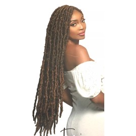Hair Plus (Femi Collection) 30" Butterfly Distressed Crochet Locs Long Pre-looped Goddess Color 27 1 Pack
