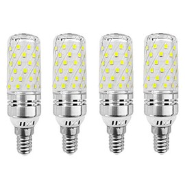 E12 LED Corn Bulbs 16W AC85-265V LED Candelabra Bulb (4 Pack) 80 LEDs 2835 SMD 1500LM 120W Incandescent Equivalent Decorative Candle Base E12 Corn LED Chandelier Bulbs