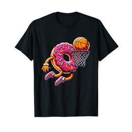 Funny Donut Dunking Basketball Food Champ Sports Donut T-Shirt
