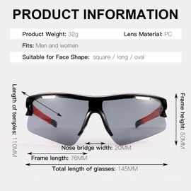 ANLIOTO Pack of 4 Cycling Glasses Men Women Sports Sunglasses UV 400 Protection for Outdoor Activities Such as Cycling Fishing, multicoloured