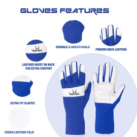 HMH Gardening Gloves for Women And Men - Garden Gloves Men with Leather Palm, Heavy Duty Rigger Work Gloves, Thorn Proof, Cleaning, Camping, Safety