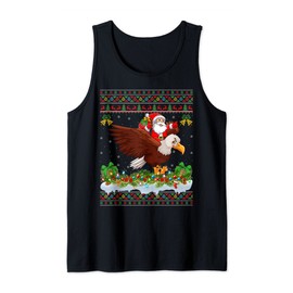 Bald Eagle Bird Xmas Ugly Santa Riding Bald Eagle Christmas Tank Top