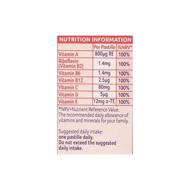 3 X Bassetts Raspberry and Pomegranate Adult Multivitamin Chewies -