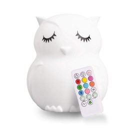 Lumipets Remote Control Silicone Night Light for Kids - Owl Design with 9 Soft Colors & Sleep Timer - Rechargeable, Battery-Operated Lamp for Bedroom | Baby Nursery, Toddler, Girls, Boys