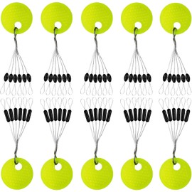 1200 Pcs Fishing Rubber Bobber Beads Stopper, 6 in 1 Float Sinker Stops, Black Oval Cylinder,Size L,M,S Available