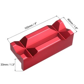 HARFINGTON Magnetic Vise Jaws 4 Inch Magnet V-Grooves Soft Aluminum Bench Jaw Pads Covers Multi-Purpose Protector for Woodworking Jewelry Making Plumbing, Red