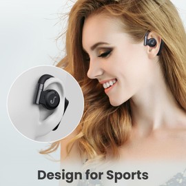 JAYINE Open Ear Kopfhörer Bluetooth, Kopfhörer Kabellos Bluetooth 5.3 mit HD Mikrofon, Flexible Touch-Steuerung und Breite Kompatibilität IP54, Bluetooth Kopfhörer mit Weicher Ohrhaken für Sport