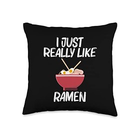 Best Ramen Gifts Tonkotsu Meat Bowl Noodle Stuff Cute Ramen Art for Men Women Miso Shoyu Japanese Soup Dish Throw Pillow, 16x16, Multicolor